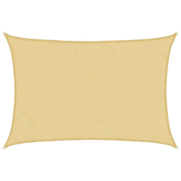 vidaXL solsejl 5x4 m 100 % polyesterstof sandfarvet