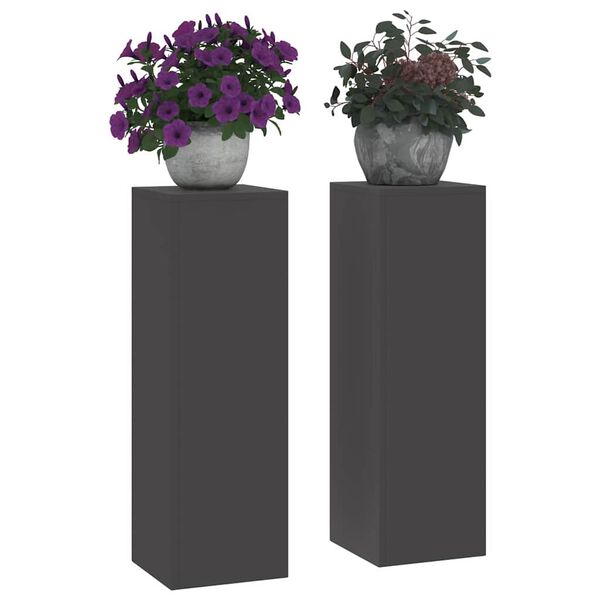 vidaXL Planteholder 2 pcs Sort 24 x 24 x 75 cm Stål