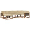 vidaXL Udend&oslash;rs sofagruppe med pude 6 pcs Naturlig og Beige