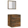 vidaXL badev&aelig;relsesskab + spejl 41x38,5x48 cm konstrueret tr&aelig; r&oslash;get eg