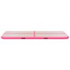 vidaXL oppustelig gymnastikmåtte med pumpe 800 x 100 x 10 cm PVC Pink