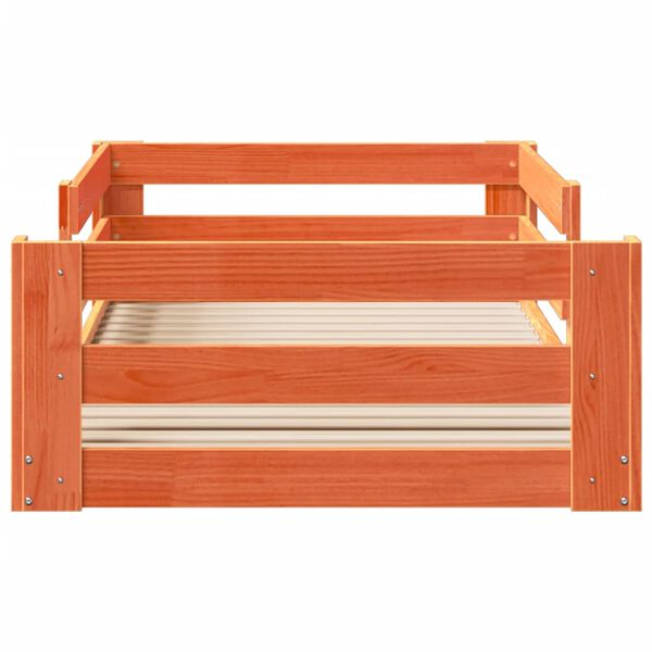 vidaXL sengeramme uden madras 100x200 cm massivt fyrretr&aelig; gyldenbrun