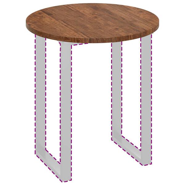 vidaXL Bordplade Mørkebrun Ø 70 x 2.5 cm Solid egetræ