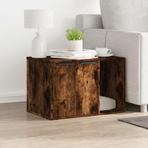 vidaXL toiletskjuler kattebakke 60x40x40 cm konstrueret tr&aelig; r&oslash;get eg