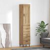 vidaXL Highboard Artisan Egetr&aelig; 34,5 x 34 x 180 cm Konstrueret tr&aelig;