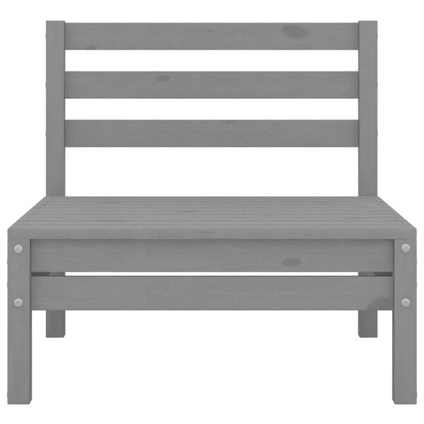 vidaXL loungesæt til haven 3 dele massivt fyrretræ grå