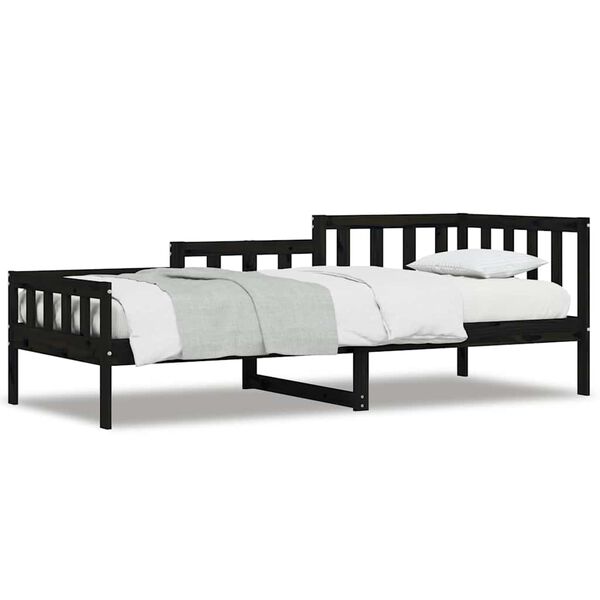 vidaXL daybed 80x200 cm massivt fyrretræ sort
