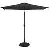 vidaXL Haveparasol med LED lys og fod 2,7 x 2,7 m Polyester Antracit