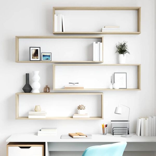 vidaXL v&aelig;ghylder 4 stk. 100x15x30 cm konstrueret tr&aelig; sonoma-eg