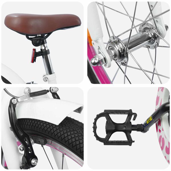 vidaXL B&oslash;rnecykel 18 tommer til 5-7 &aring;r gammel Hvid