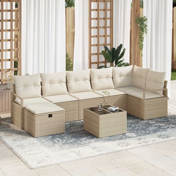 vidaXL Sofa S&aelig;t med pude 4 pcs polyrattan