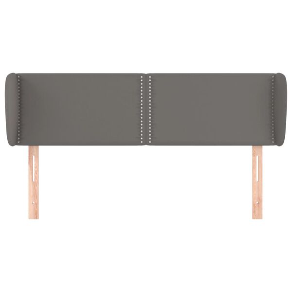 vidaXL sengegavl med kanter 147x23x78/88 cm kunstl&aelig;der gr&aring;