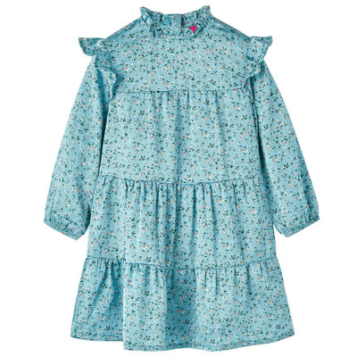 Langærmet kjole til børn str. 92 blå
