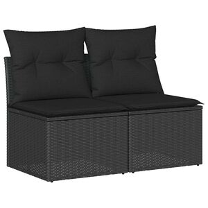 vidaXL sofas&aelig;t til haven 2 dele med hynder polyrattan akacietr&aelig; sort