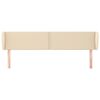 vidaXL sengegavl med kanter 203x23x78/88 cm stof cremefarvet