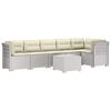 vidaXL 6-personers Have Sofa med Puder Rattan Look PP Hvid