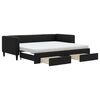 vidaXL daybed med udtr&aelig;k og skuffer 90x190 cm stof sort