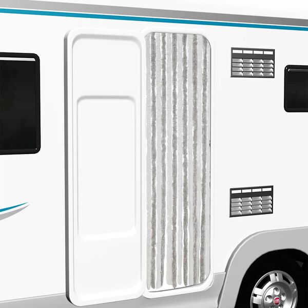 vidaXL flueforhæng 56x185 cm chenille lysegrå og hvid