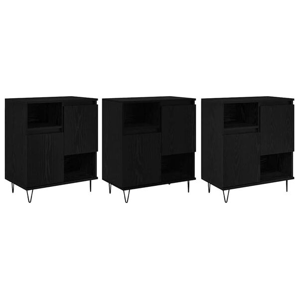vidaXL Sideboard 3 pcs Sort eg 60 x 35 x 70 cm