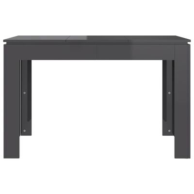 vidaXL spisebord 120x60x76 cm konstrueret træ grå højglans