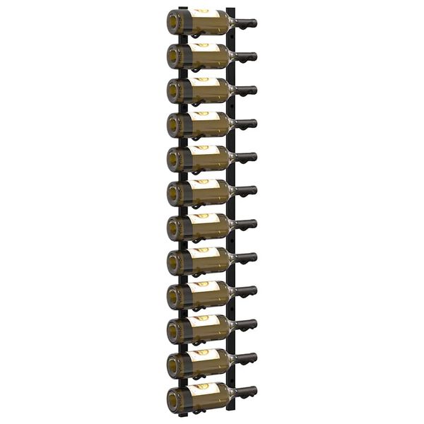 vidaXL v&aelig;gmonteret vinreoler til 12 vinflasker 2 stk. sort jern