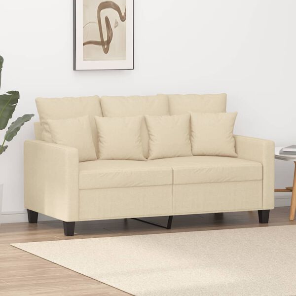vidaXL 2-personers sofa 120 cm stof cremefarvet
