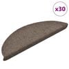 vidaXL trappem&aring;tter selvkl&aelig;bende 30 stk. 56x17x3 cm beige halvrunde