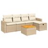 vidaXL sofas&aelig;t til haven 6 dele med hynder polyrattan beige