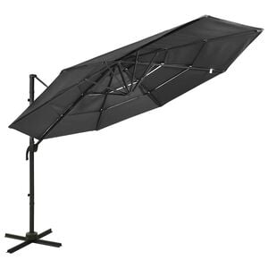 vidaXL parasol 3x3 m aluminiumsstang 4 niveauer antracitgr&aring;