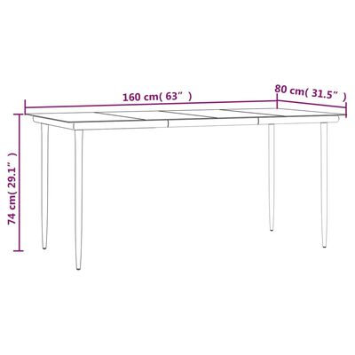 vidaXL spisebordssæt til haven 5 dele m. hynder polyrattan sort og grå