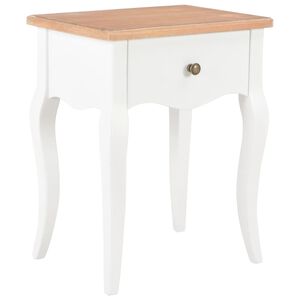 vidaXL natbord massivt fyrretr&aelig; 40 x 30 x 50 cm hvid og brun