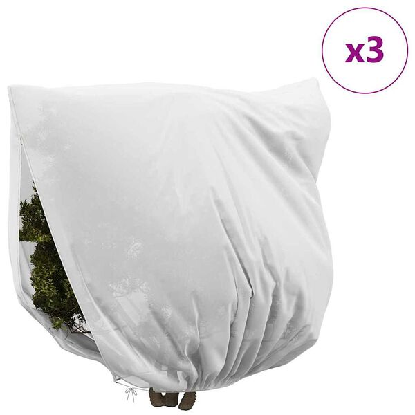 vidaXL Frostbeskyttelses Plantefleece D&aelig;kke 3 pcs Hvid 2,5 x 3,14 m