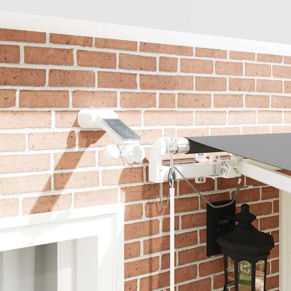 vidaXL Markiseramme med LED -strimmellys Hvid 350 x 250 cm Aluminium