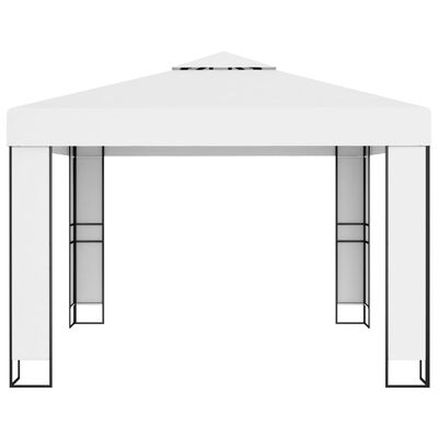 vidaXL pavillon med dobbelttag 3x3 m hvid