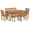 vidaXL 7-delt havespises&aelig;t 140x80 cm massivt teaktr&aelig;