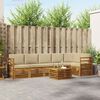 vidaXL Sektionalsofa s&aelig;t 7 pcs Naturlig og Beige Massivt Akacietr&aelig;