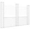 vidaXL gabionkurv med 3 stolper 260x20x200 cm U-facon jern