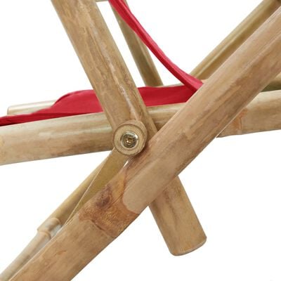 vidaXL campingstol bambus og stof rød