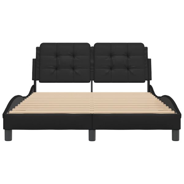 vidaXL sengeramme uden madras Zadar 120x200 cm kunstl&aelig;der sort