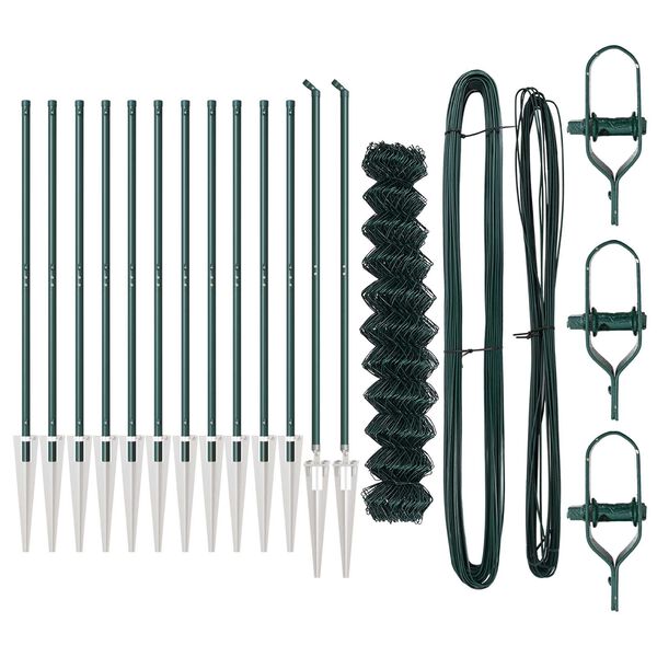 vidaXL Hegnsp&aelig;l Gr&oslash;n 1 x 25 m (60 x 60 mm net) St&aring;l