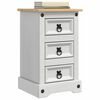vidaXL Sengebord Corona Hvid 35 x 32,5 x 58 cm Massiv fyrretr&aelig;