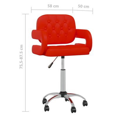 vidaXL drejelige spisebordsstole 4 stk. kunstlæder rød