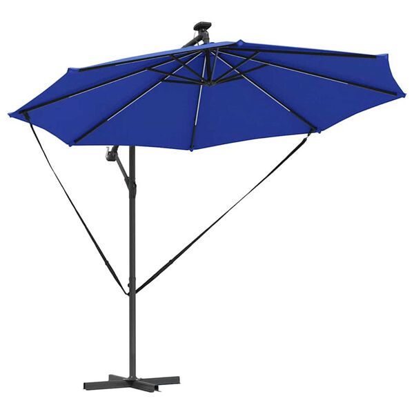 vidaXL Parasol Azurblå 294 x 294 x 248 cm Polyester og Aluminium
