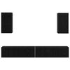 vidaXL Væg TV Skab Vægmonteret 3 pcs Sort eg Konstrueret træ