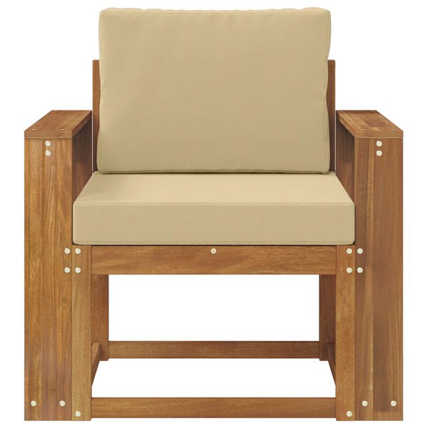 vidaXL Udend&oslash;rs sofa Soli Akacietr&aelig; og polyester Naturfarvet