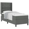 vidaXL Box spring seng med pude M&oslash;rkegr&aring; 200 x 80 cm Stof