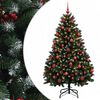 vidaXL Kunstigt juletr&aelig; gr&oslash;nt med julekugle 150 cm 150 LED'er