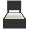 vidaXL Sengestel med skuffe Sort 75 x 190 cm Ingeni&oslash;rtr&aelig;