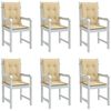 vidaXL stolehynder med lav ryg 6 stk. 100x50x4 cm stof beige