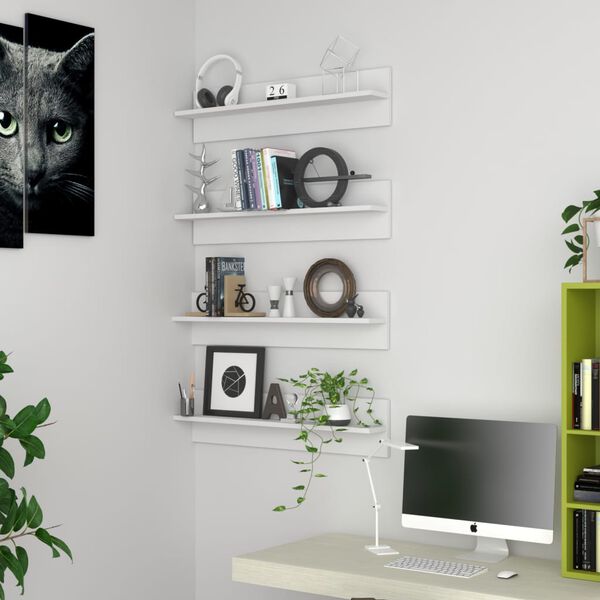 vidaXL v&aelig;ghylder 4 stk. 80x11,5x18 cm konstrueret tr&aelig; hvid